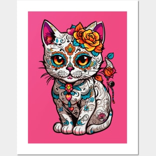 Sugar Skull Kitten Posters and Art